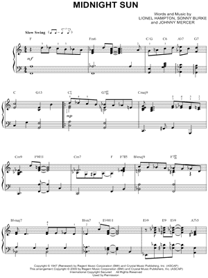 Midnight Sun by Lionel Hampton - Sheet Music