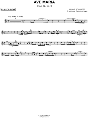 Ave Maria, Opus 52, No. 6 - Bb Instrument