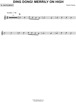 Ding! Dong! Merrily on High - Bb Instrument
