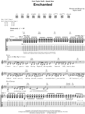 Enchanted by Taylor Swift - Sheet Music