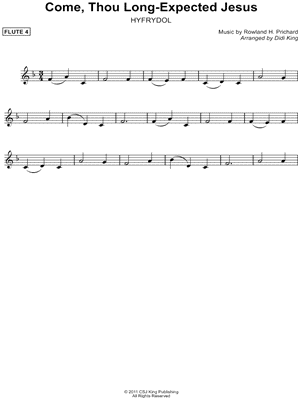 Come, Thou Long- Expected Jesus - Flute 4 (Flute Quartet)