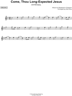 Come, Thou Long- Expected Jesus - Violin 2 (String Quartet)