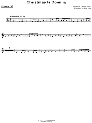 Christmas Is Coming - Clarinet 4 (Clarinet Quartet)