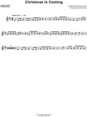 Christmas Is Coming - Baritone Sax (Saxophone Quartet0