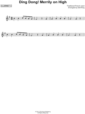 Ding! Dong! Merrily on High - Clarinet 3 (Clarinet Quartet)