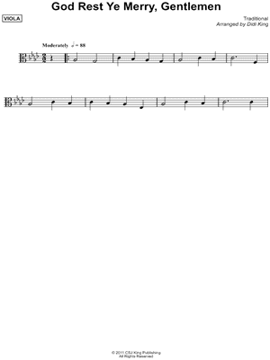 God Rest Ye Merry, Gentlemen - Viola (String Quartet)