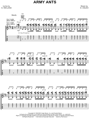 Army Ants by Stone Temple Pilots - Sheet Music