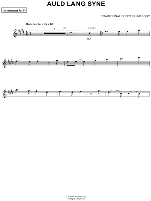 Auld Lang Syne - Eb Instrument