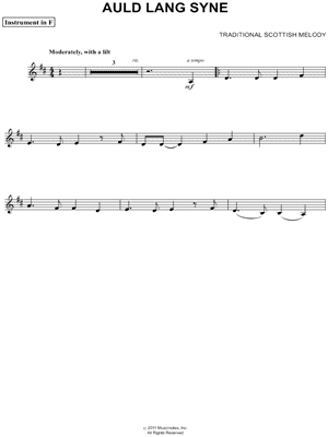 Auld Lang Syne - F Instrument
