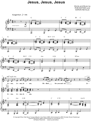 Jesus, Jesus, Jesus by Aaron Neville - Sheet Music