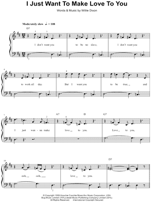 I Just Want to Make Love to You by Etta James - Sheet Music