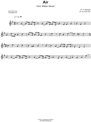 Air from the Water Music - Trumpet 2 (Brass Quartet)