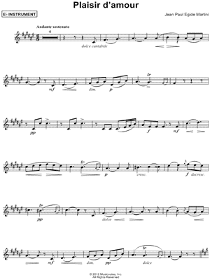 Plaisir d'Amour - Eb Instrument