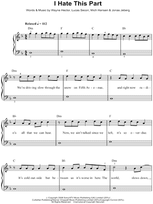 I Hate This Part by The Pussycat Dolls - Sheet Music