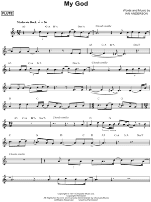 My God by Jethro Tull - Sheet Music