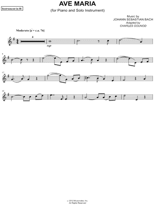 Ave Maria - Bb Instrument