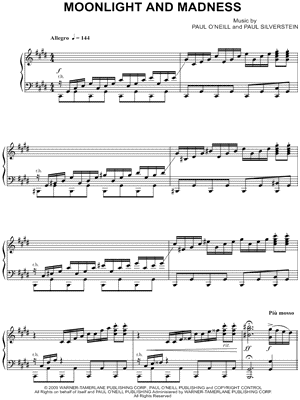 Moonlight and Madness by Trans-Siberian Orchestra - Sheet Music