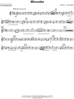 Minuetto - Clarinet Part