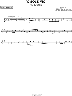 'O Sole Mio - Bb Instrument