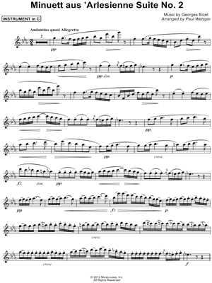 Menuet from L'Arlesienne Suite No. 2 - C Instrument