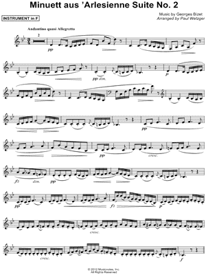 Menuet from L'Arlesienne Suite No. 2 - F Instrument