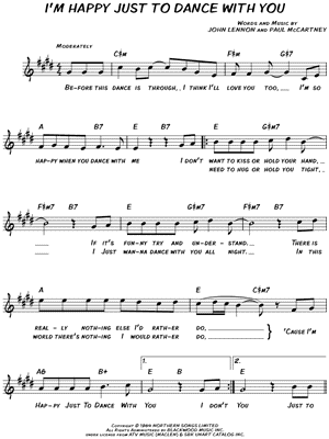 I'm Happy Just To Dance With You by The Beatles - Sheet Music