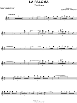 La Paloma - C Instrument