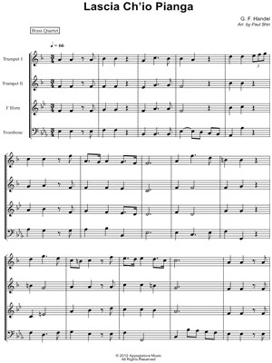 Lascia Ch'io Pianga - Score (Brass Quartet)