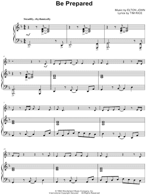 Be Prepared - Piano Accompaniment