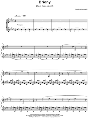 Briony from Atonement - Sheet Music
