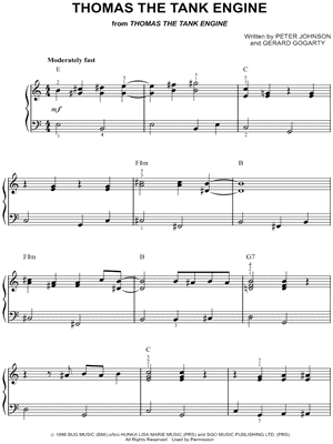 Thomas the Tank Engine by Pete Johnson - Sheet Music