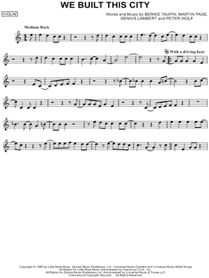 We Built This City by Starship - Sheet Music