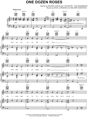 One Dozen Roses by Jim Reeves - Sheet Music