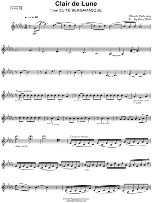 Clair de Lune - Violin 2 (String Quartet)