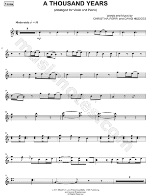 A Thousand Years - Violin