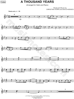 A Thousand Years - Violin