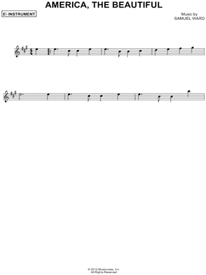 America the Beautiful - Eb Instrument