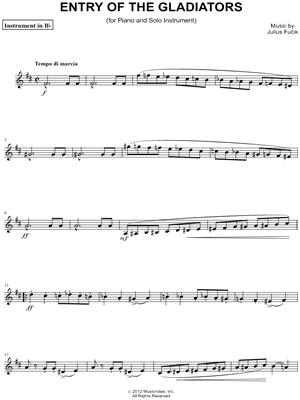 Entry of the Gladiators - Bb Instrument