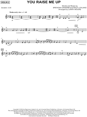 You Raise Me Up - Violin 2 (String Quartet) by Josh Groban - Sheet Music