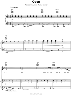Open by Regina Spektor - Sheet Music