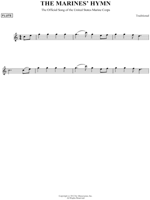 The Marine's Hymn - Flute