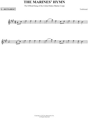 The Marine's Hymn - Eb Instrument
