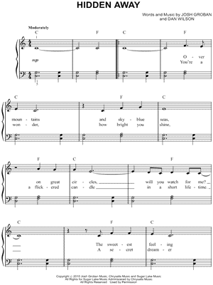 Hidden Away by Josh Groban - Sheet Music