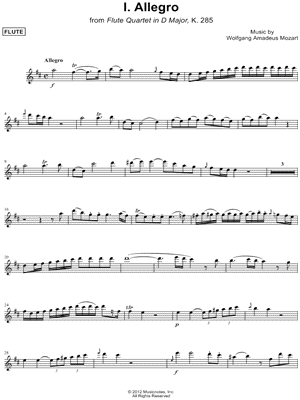 Flute Quartet in D Major, K. 285: I. Allegro - Flute
