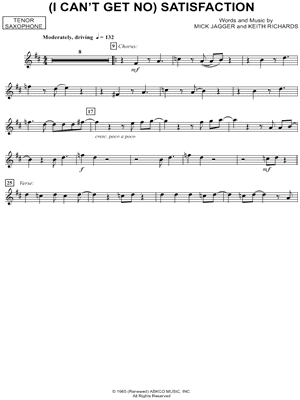 (I Can't Get No) Satisfaction - Tenor Saxophone