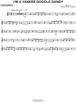 I'm a Yankee Doodle Dandy - F Instrument