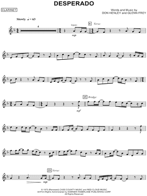 Desperado - Clarinet