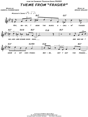 Theme from Frasier by Kelsey Grammer - Sheet Music
