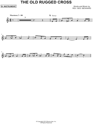 The Old Rugged Cross - Bb Instrument