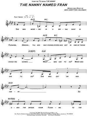 The Nanny Named Fran from The Nanny - Sheet Music
